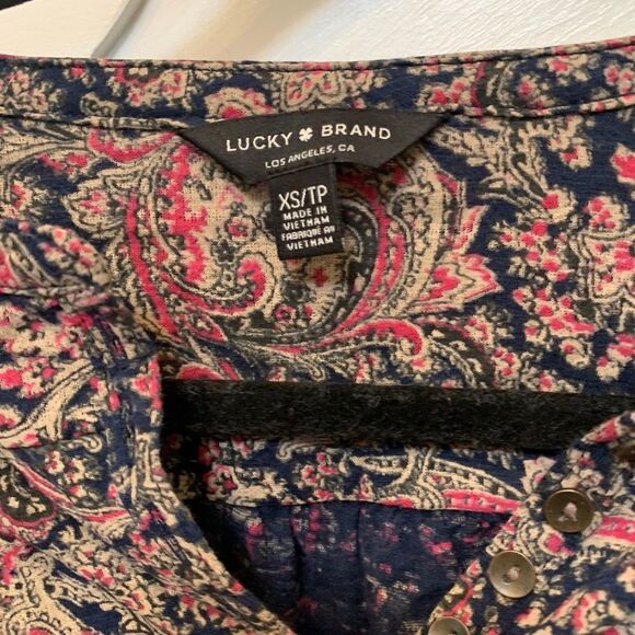 Lucky Brand Boho Print Top - Picture 3 of 4